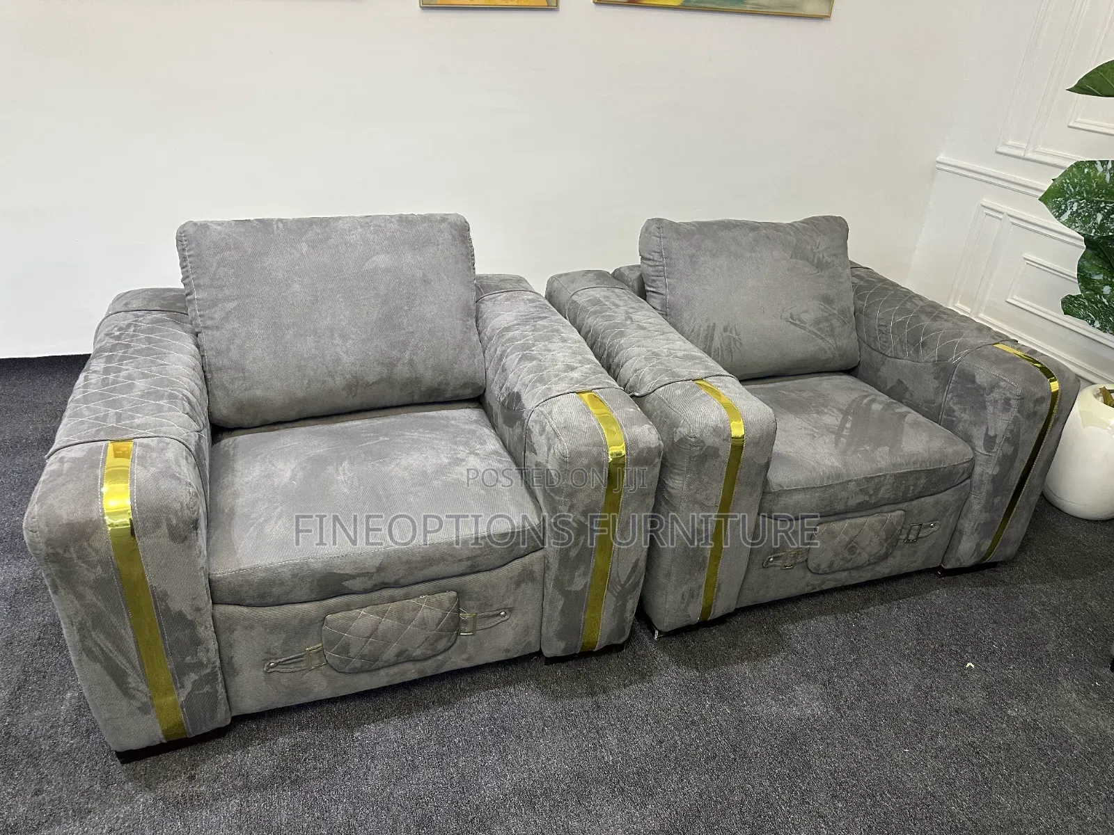 Silver Sofa Set