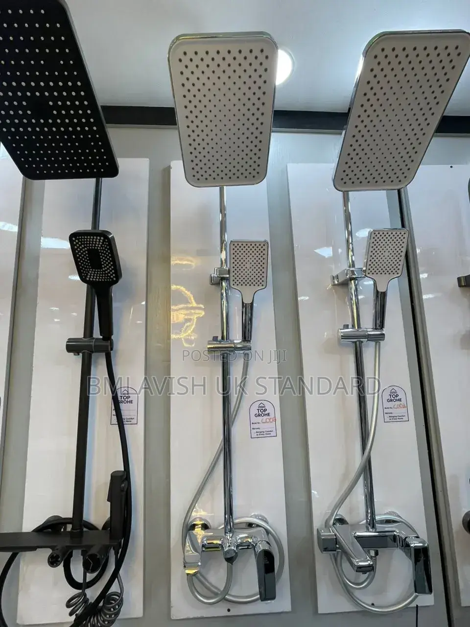 Silver Surface Standing Shower Mixer Set