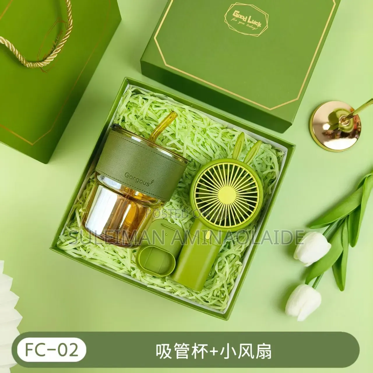 Give Set Cup and Fan Green Pack