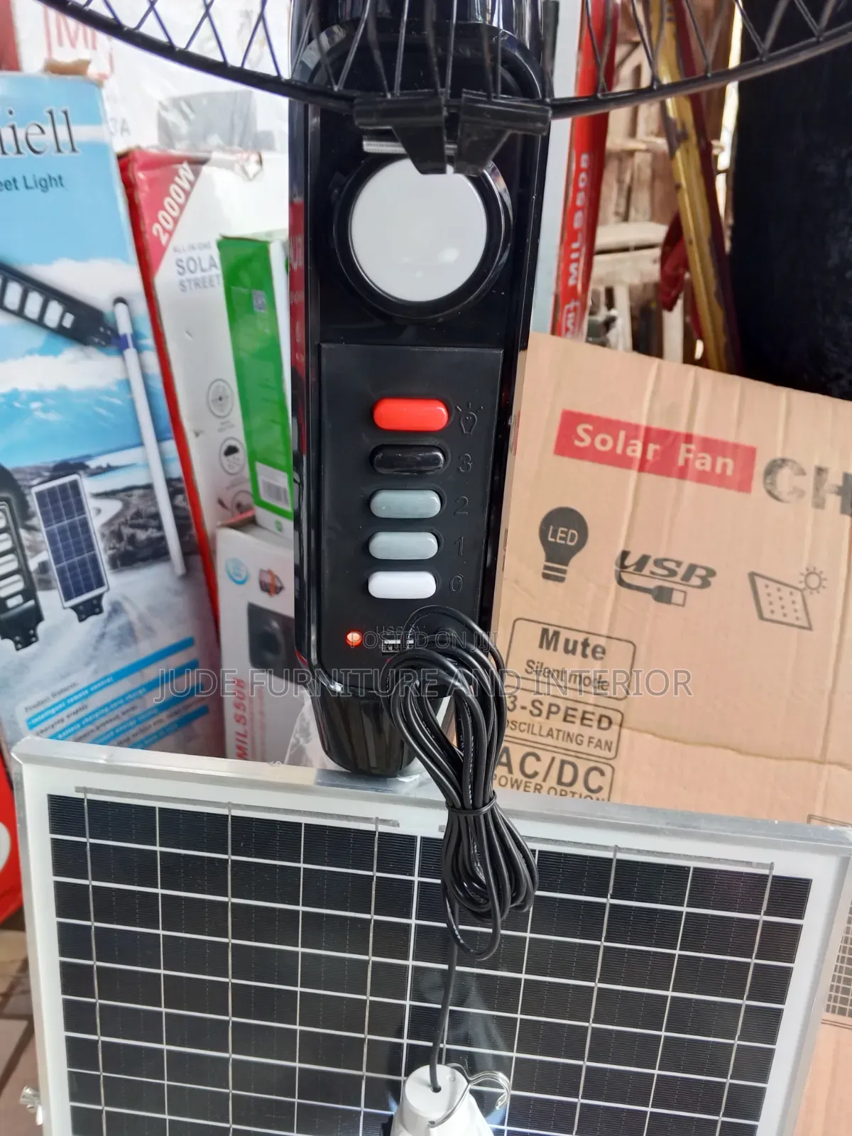 Charweek Solar Standing Fan and Bulb for Sale