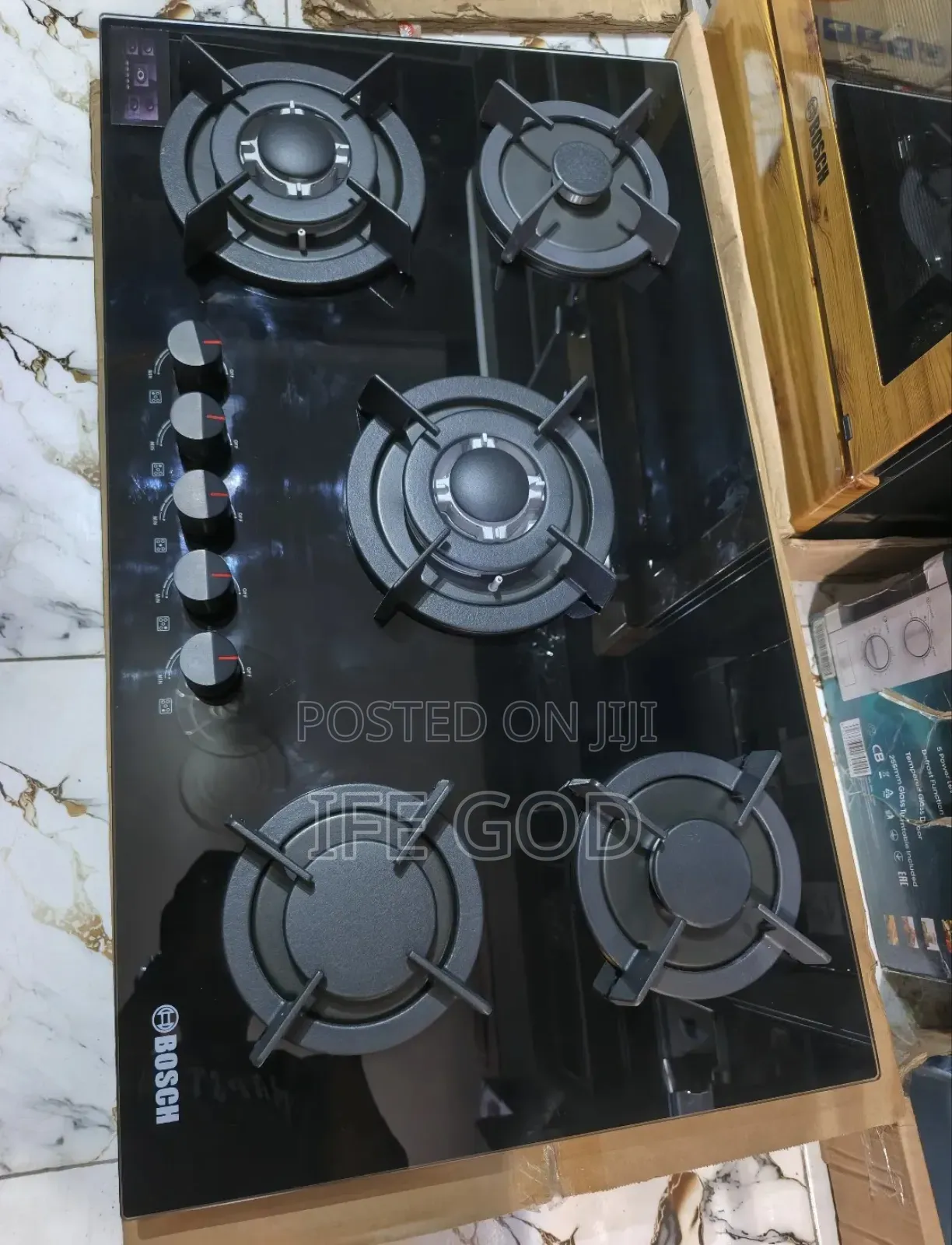 Bosch 90cm Built-in 5 Burners Gas Hob 2 Big Burners 3 Medium Burners