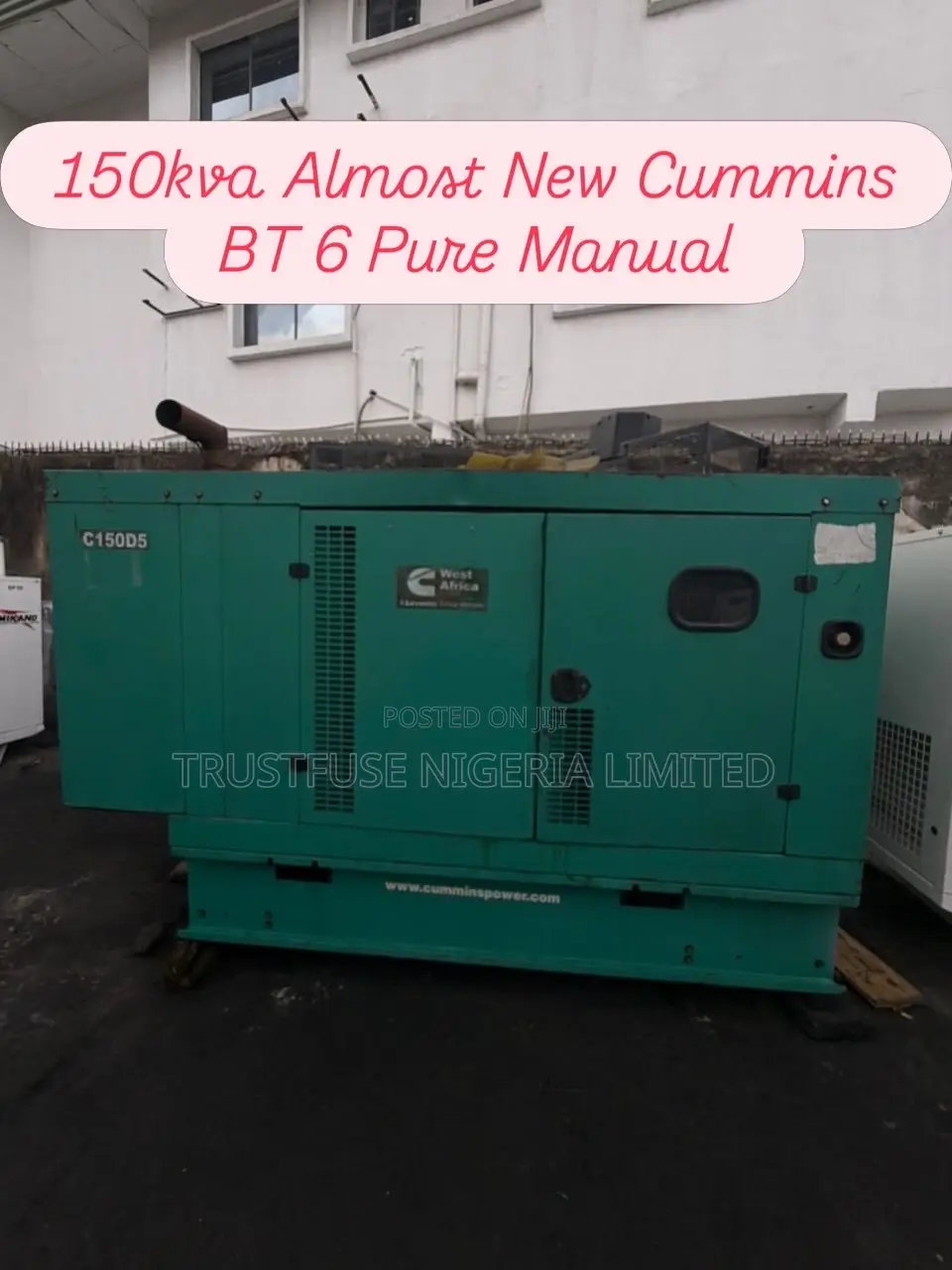 150 Kva Cummins Bt6 Pure Tokunbo Almost New Soundproof