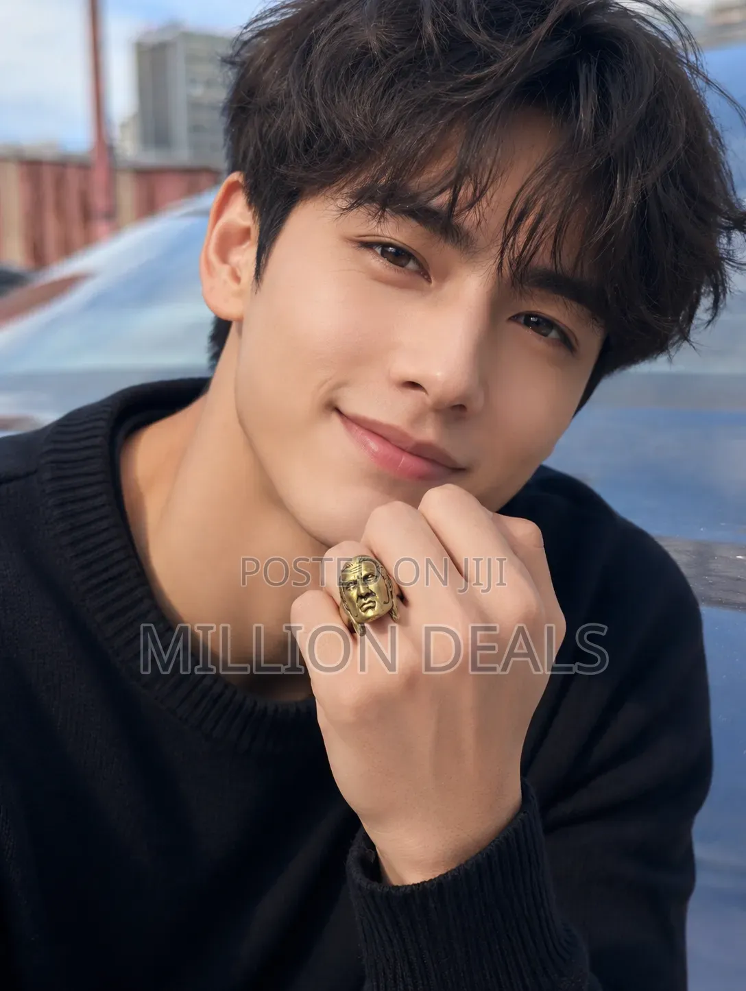 Ski Punk Stylish Men’S Gold Ring