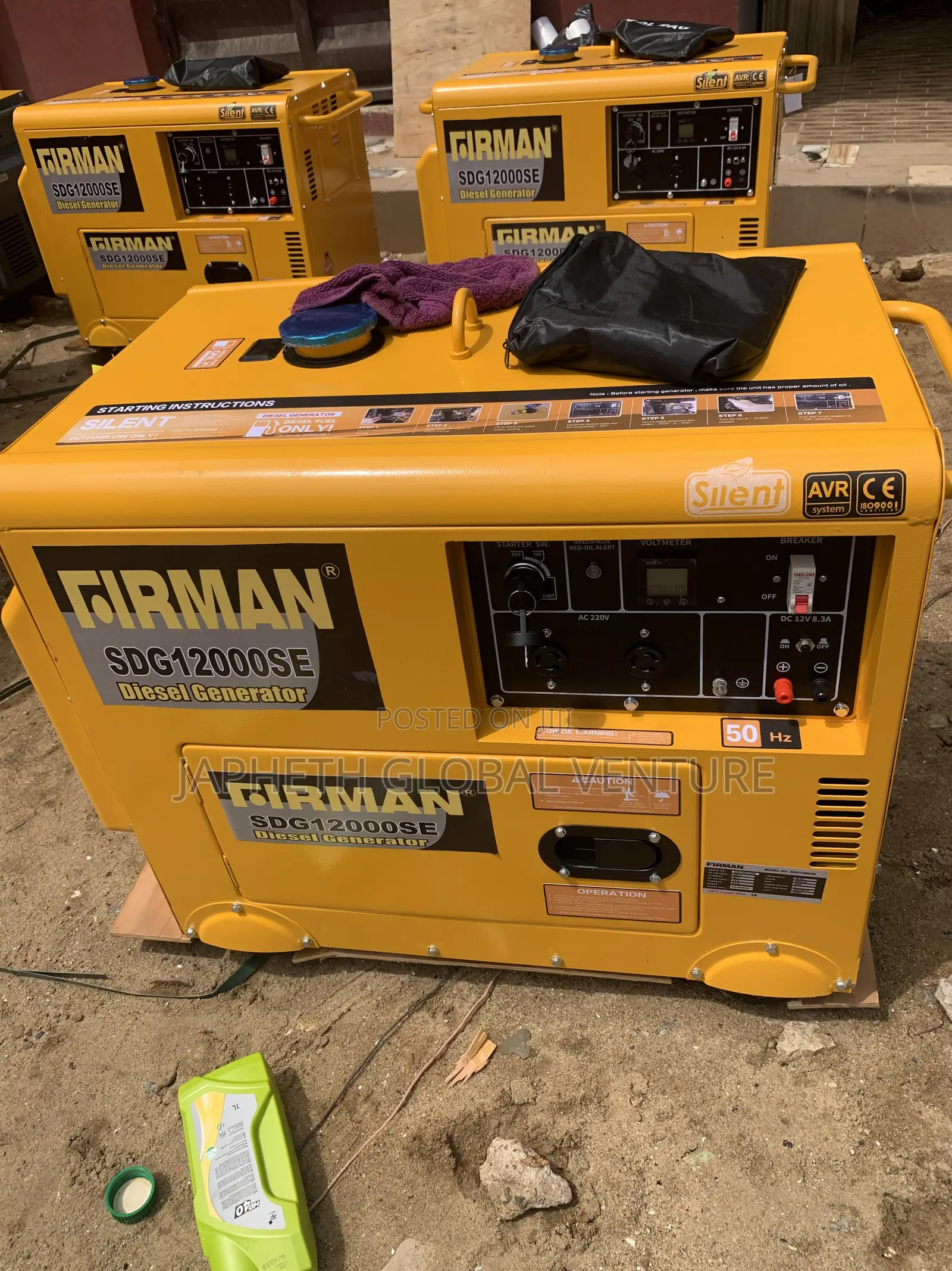 Reliable Firman 12kva Soundproof Generator for Industrial Use