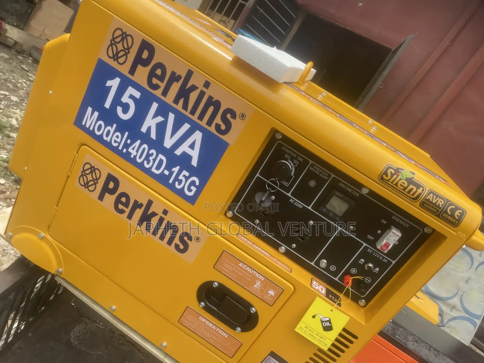 Heavy Duty Perkins 15kva Soundproof Generator Set