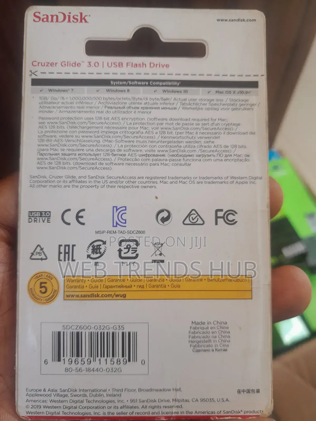 Sandisk Cruzer Glide 32gb Usb 3.0 Flash Drive - Brand New