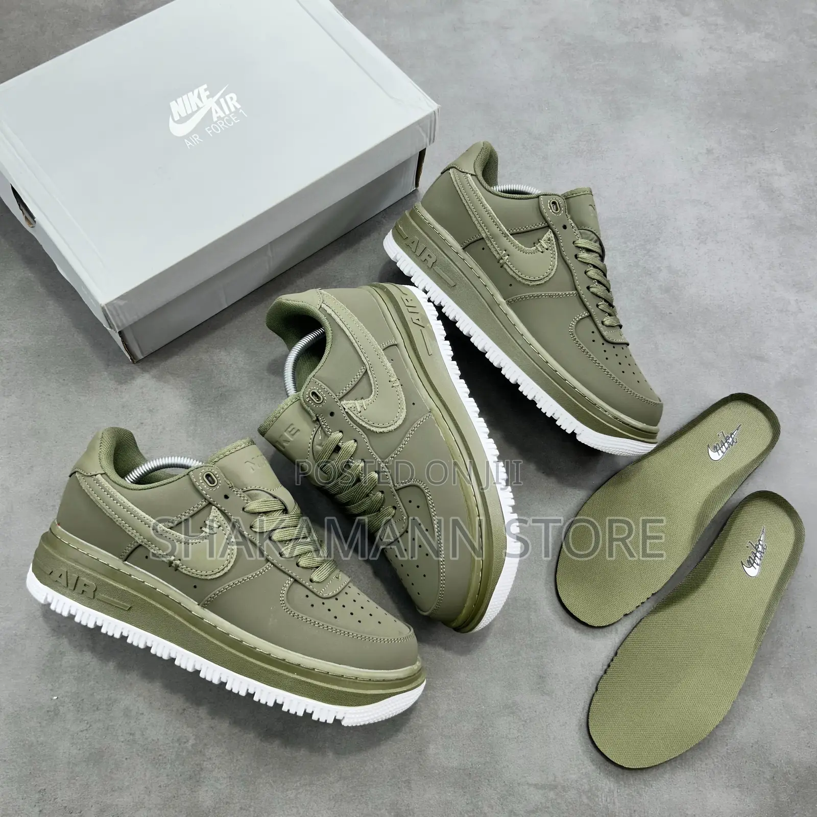 Original Luxury Air Force 1 Luxe Black and Green