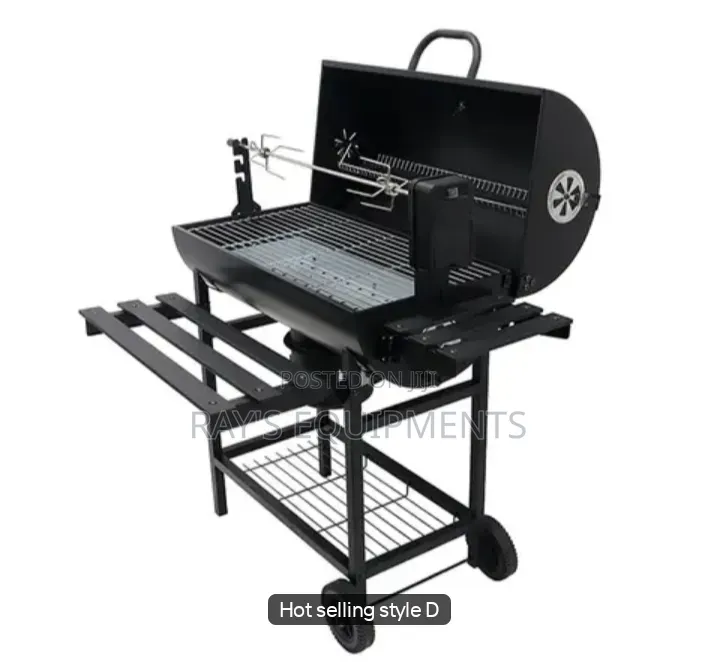 Foreign Charcoal Barbecue Grill With Hanging Chicken Rotisserie