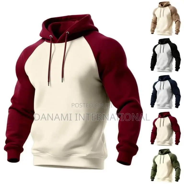Raglan Hoodie Design - Cream/Wine