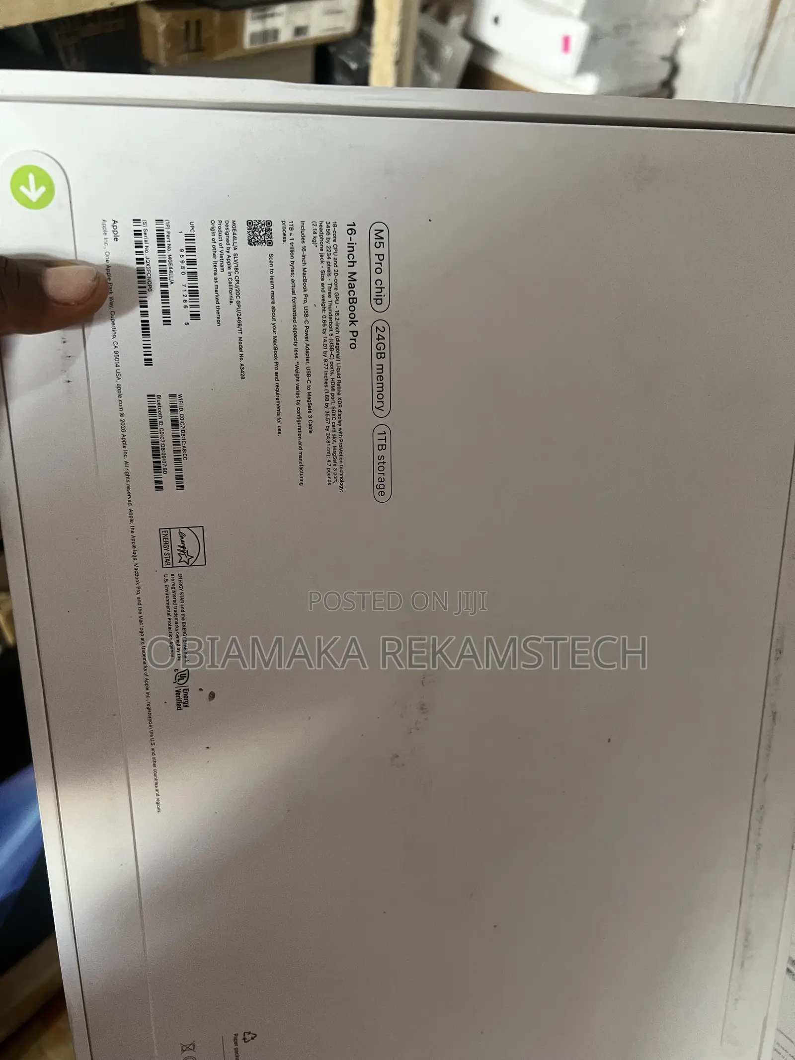 New Apple MacBook Pro 2026 M5 Pro 16-inch 24GB Apple M5 Pro SSD 1T