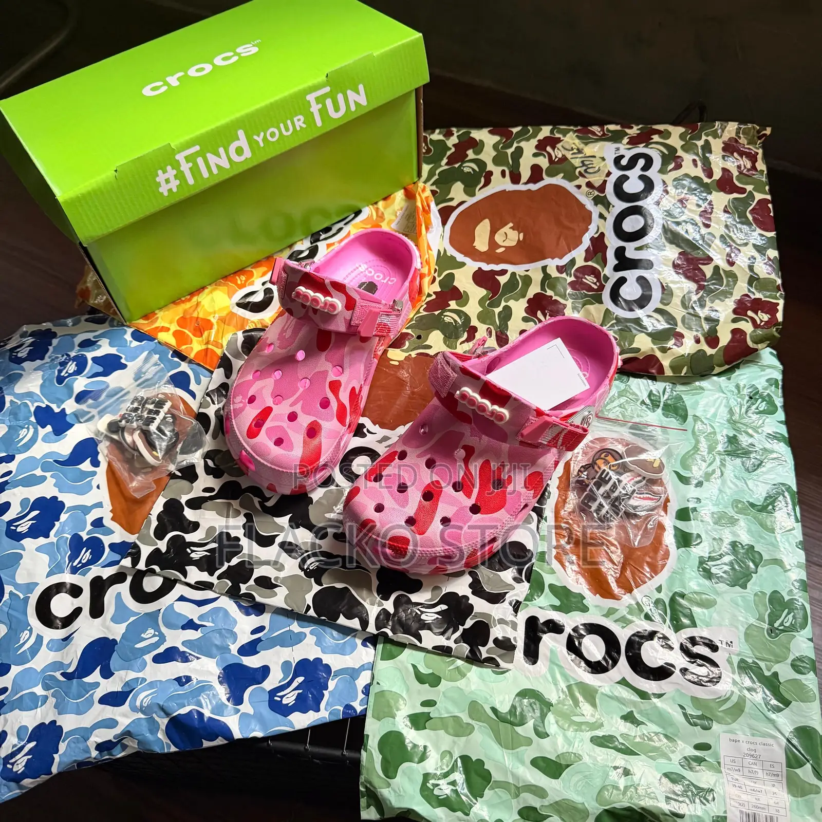 Original a Bathing Ape X Crocs Clogs