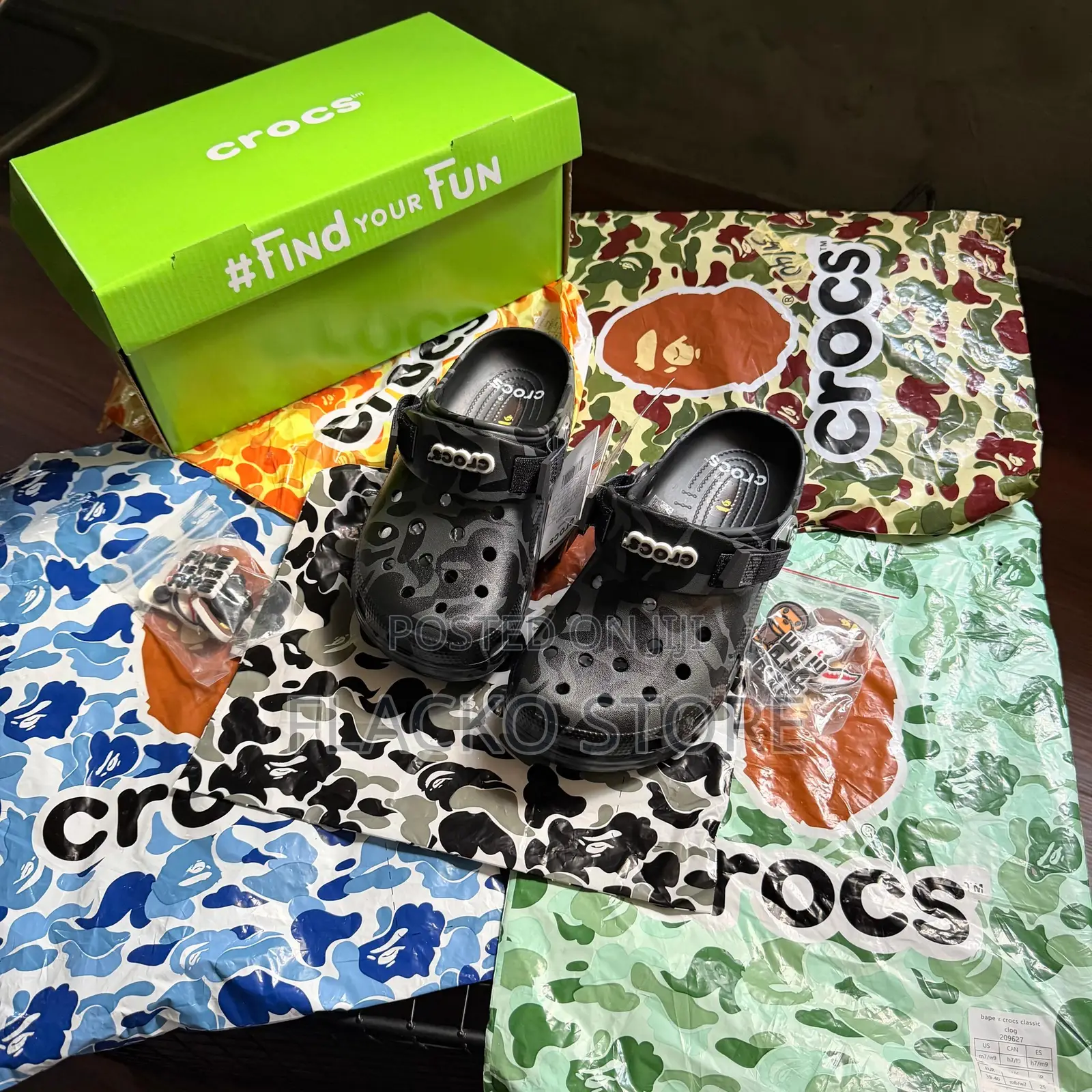 Original a Bathing Ape X Crocs Clogs