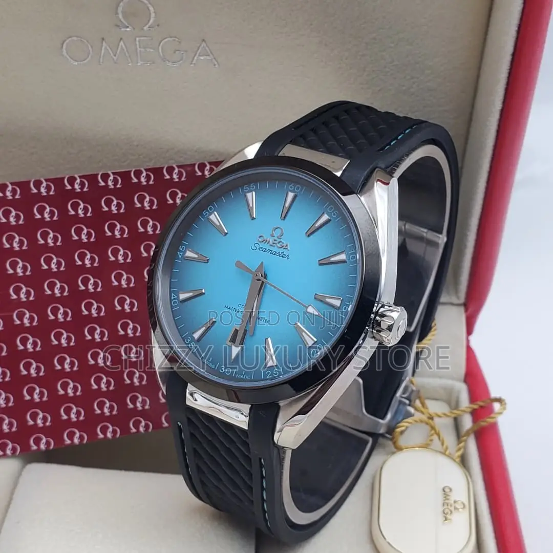 Omega Quality Luxury Men Rubber Strap Automatic Engine Wristwatch