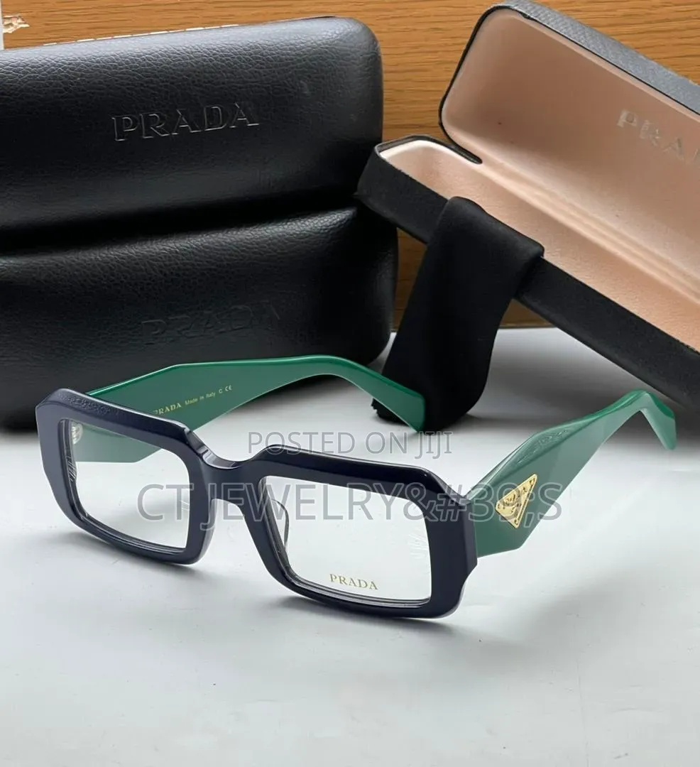 Thick High End Style Glasses Black Acetate Frame, Gold Logo Detail