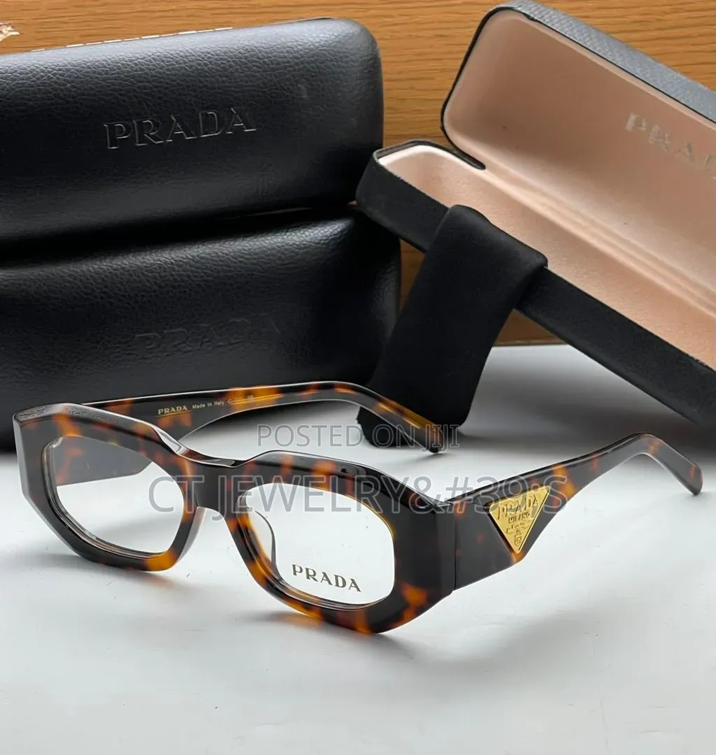 Thick High End Style Glasses Black Acetate Frame, Gold Logo Detail