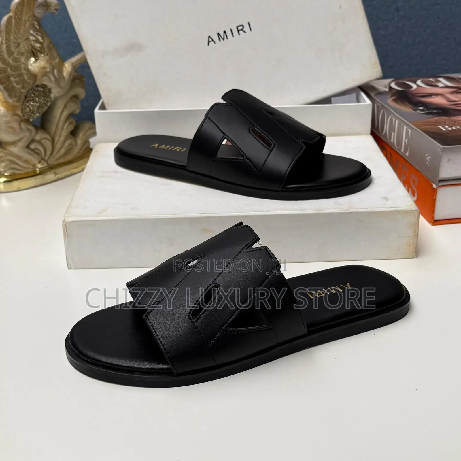 Amiri Quality Luxury Men Genuine Leather Pams