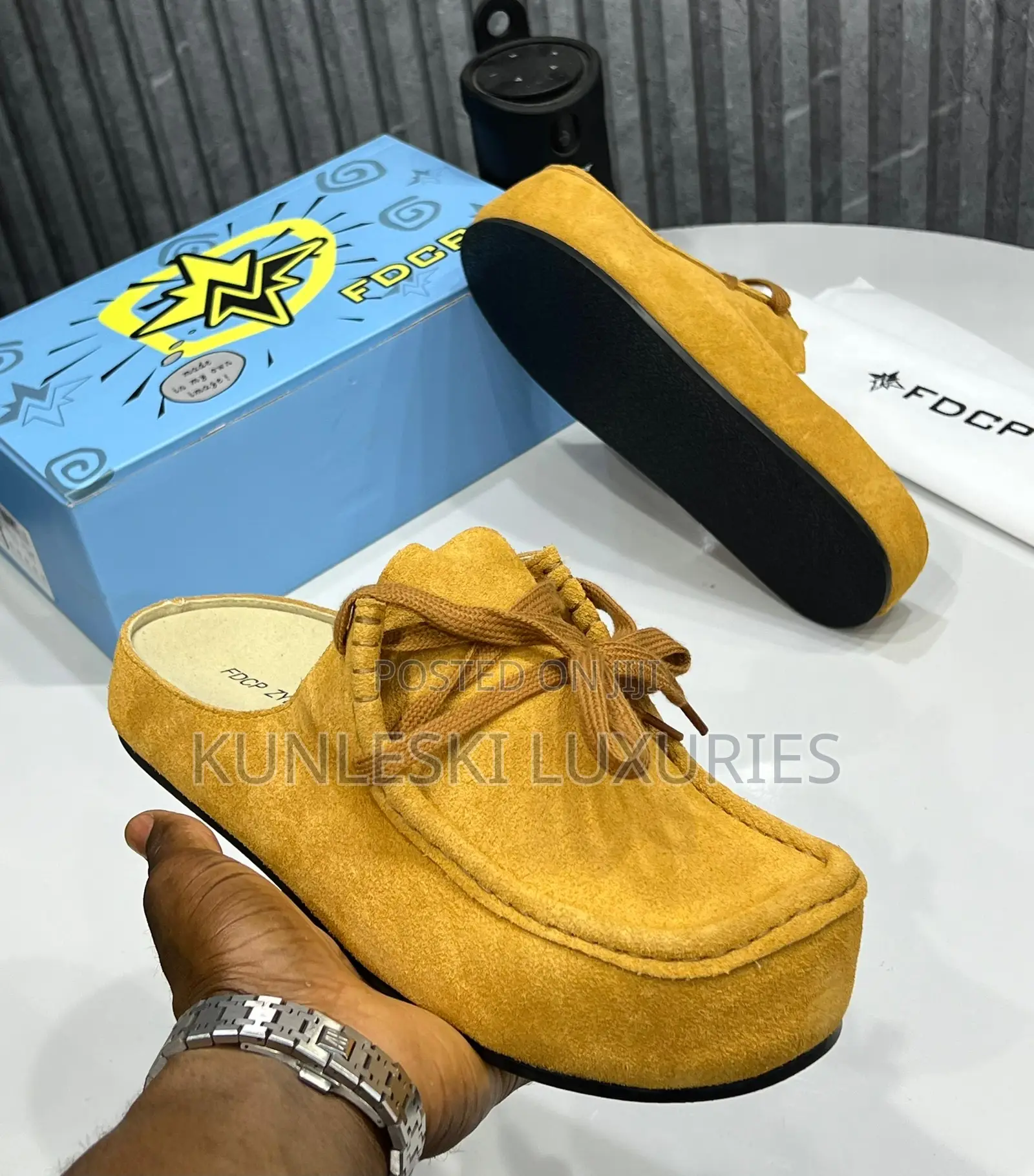 Original FDCP Suede Lace Up Mules