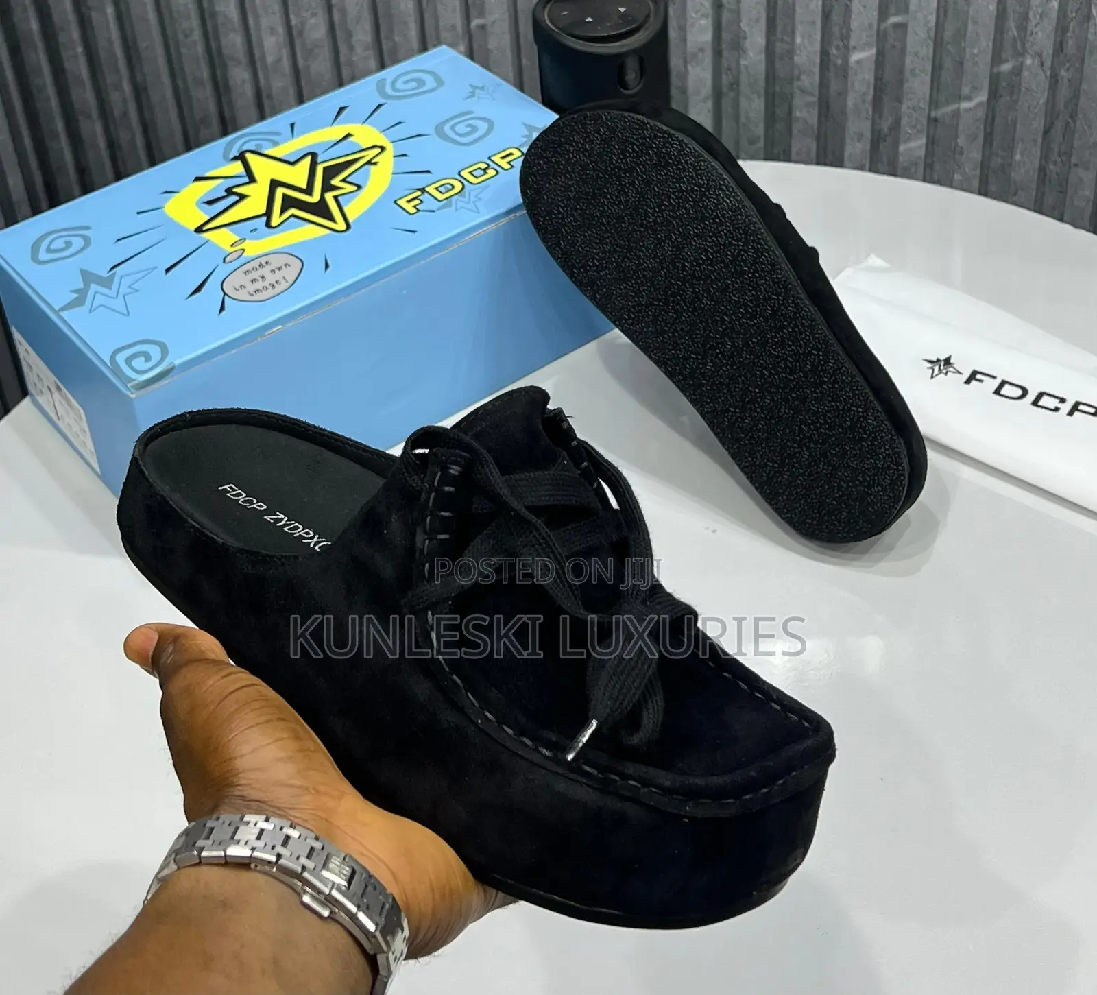 Original FDCP Suede Lace Up Mules