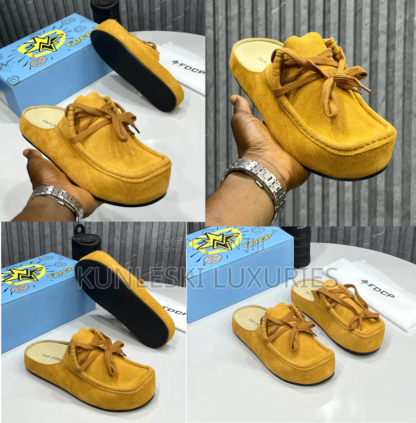 Original FDCP Suede Lace Up Mules