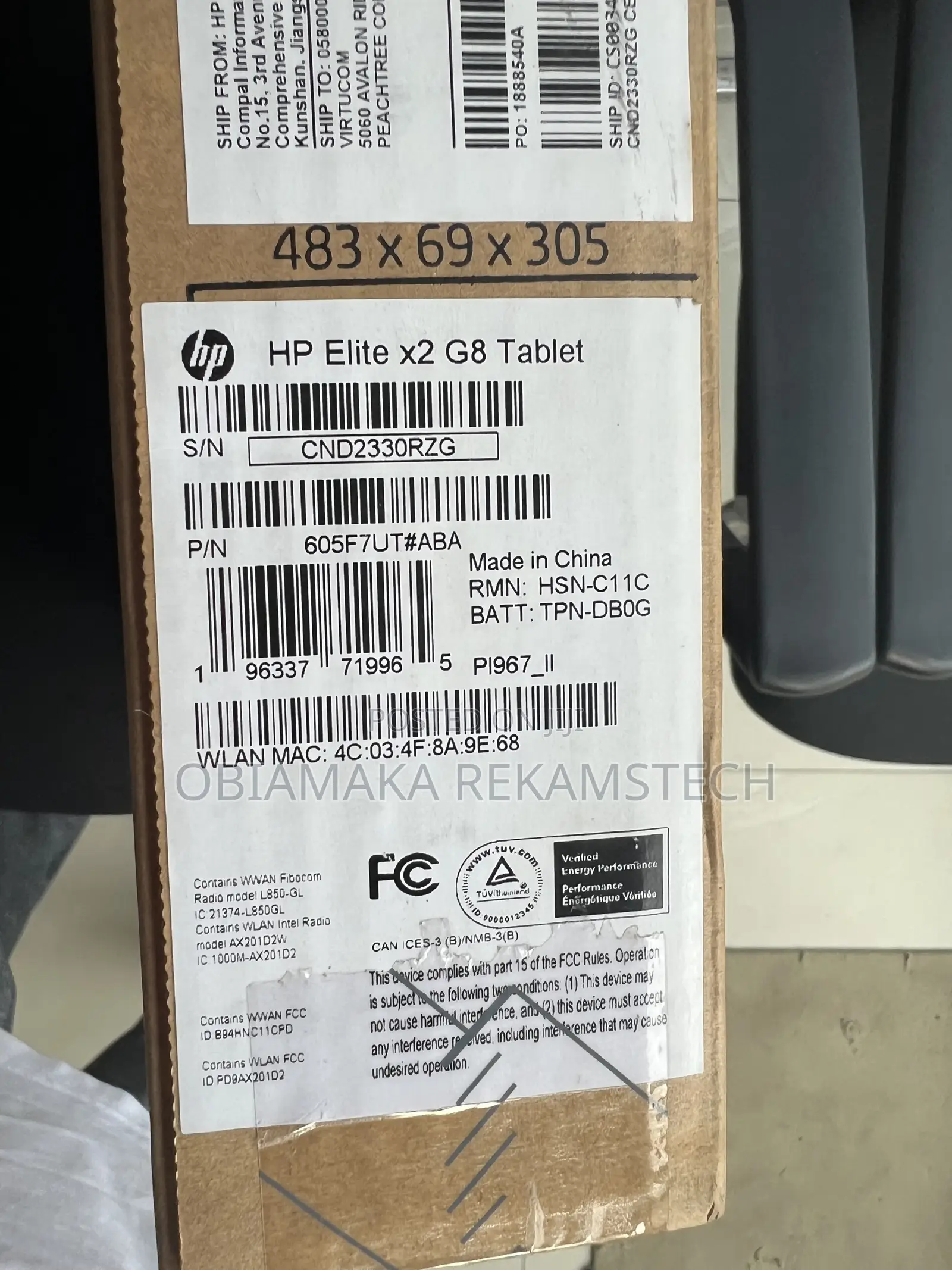 New Laptop HP Elite X2 G8 16GB Intel Core i7 SSD 512GB