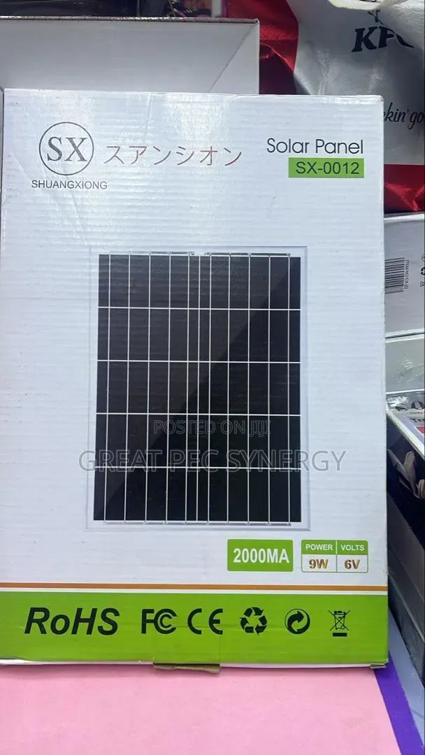 2000ma Solar Panel With 9w and 6v