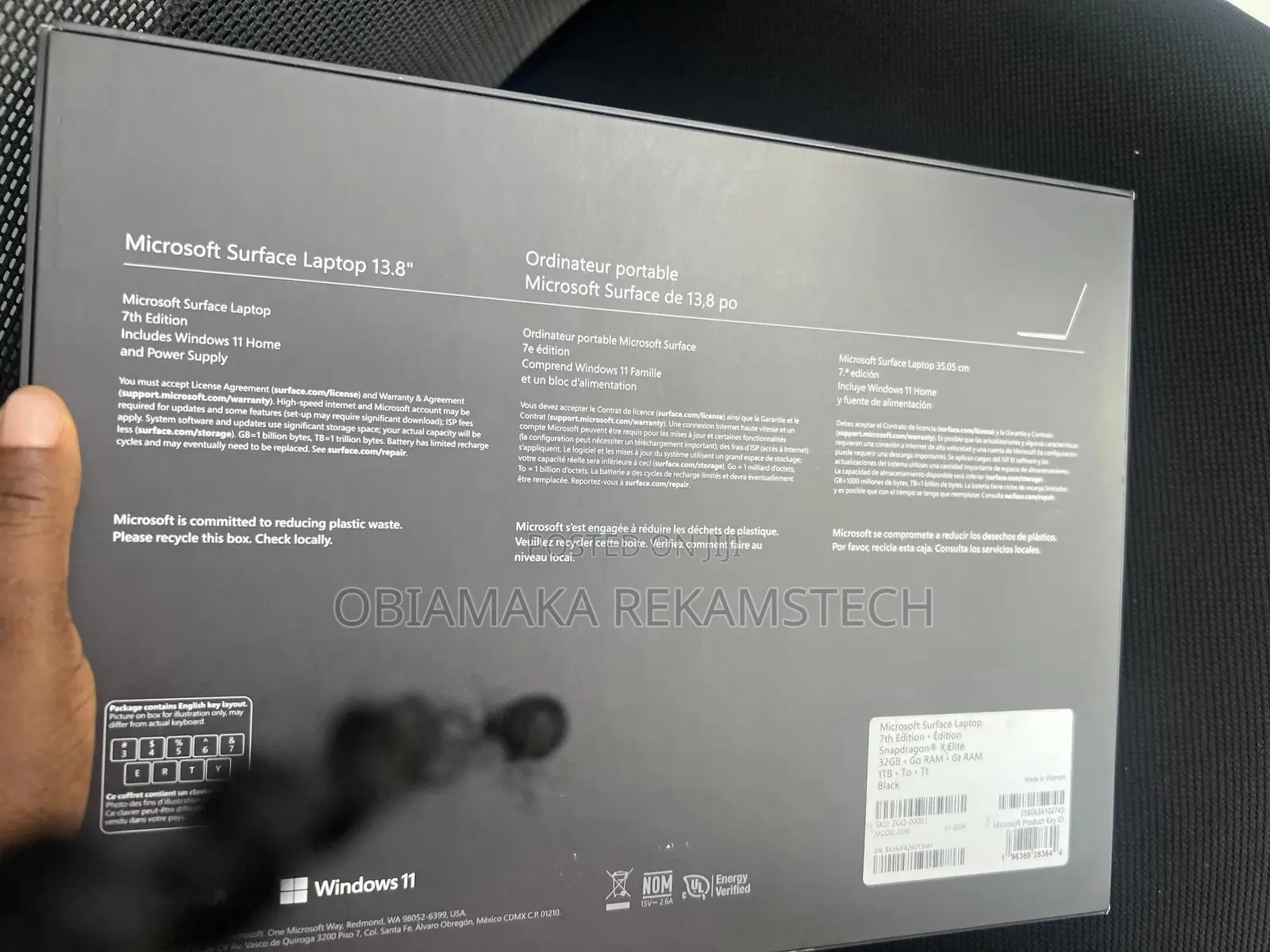 New Microsoft Surface Laptop 32GB Qualcomm Snapdragon X Elite SSD 1T