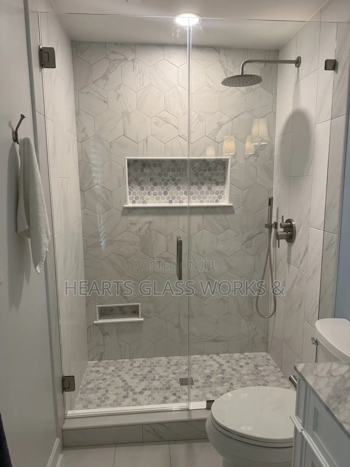 Shower Doors Installed With Hinge 