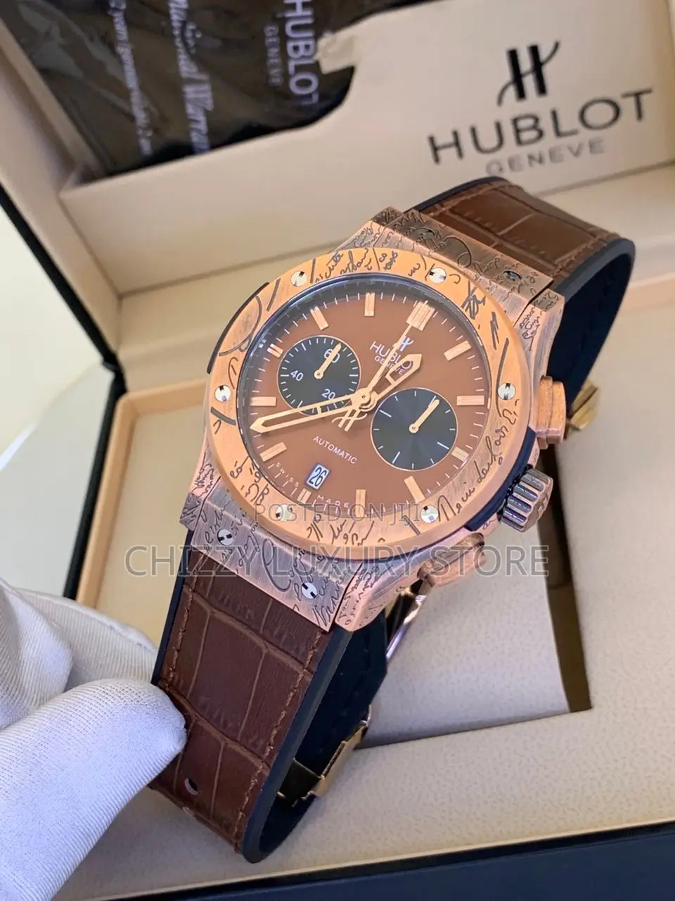 Hublot Quality Luxury Men Genuine Leather Wristwatch