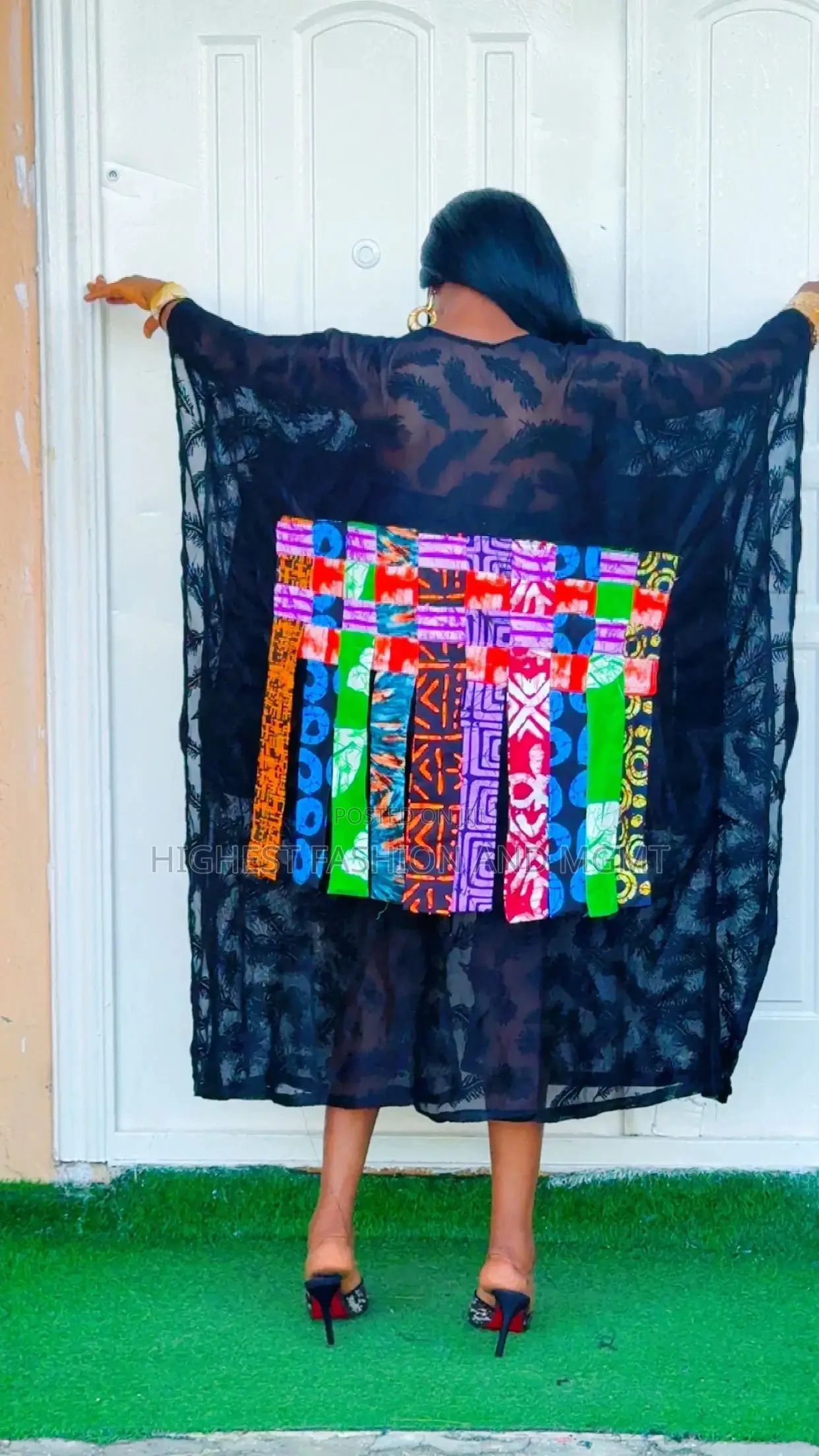 Lace and Ankara Short Bubu - Style 922