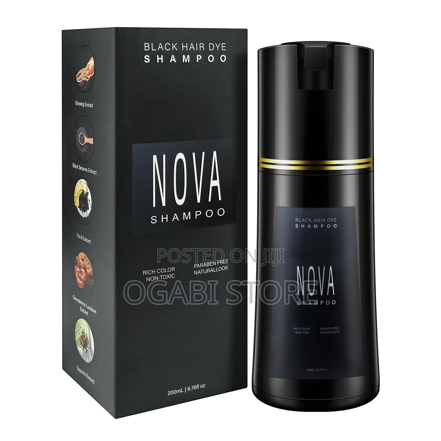Nova Hair Dye Shampoo[Black and Gold]
