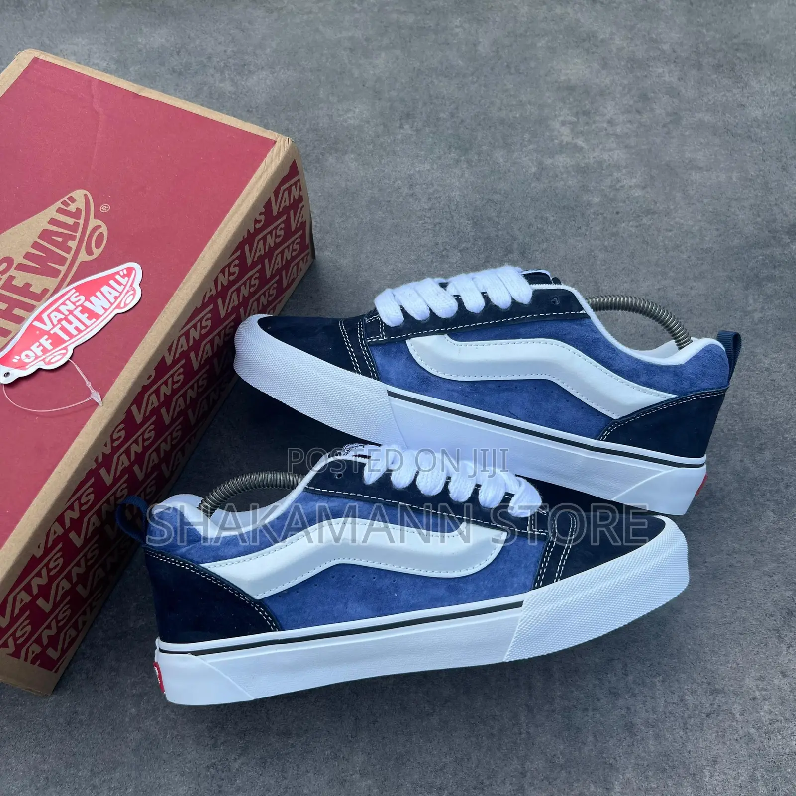 Original Knu Skool Vans Blue and White Sole