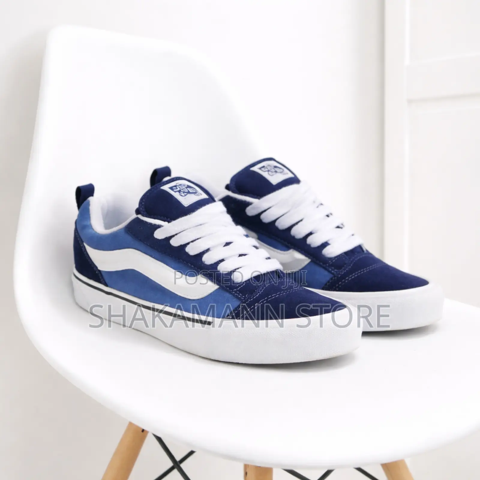 Original Knu Skool Vans Blue and White Sole
