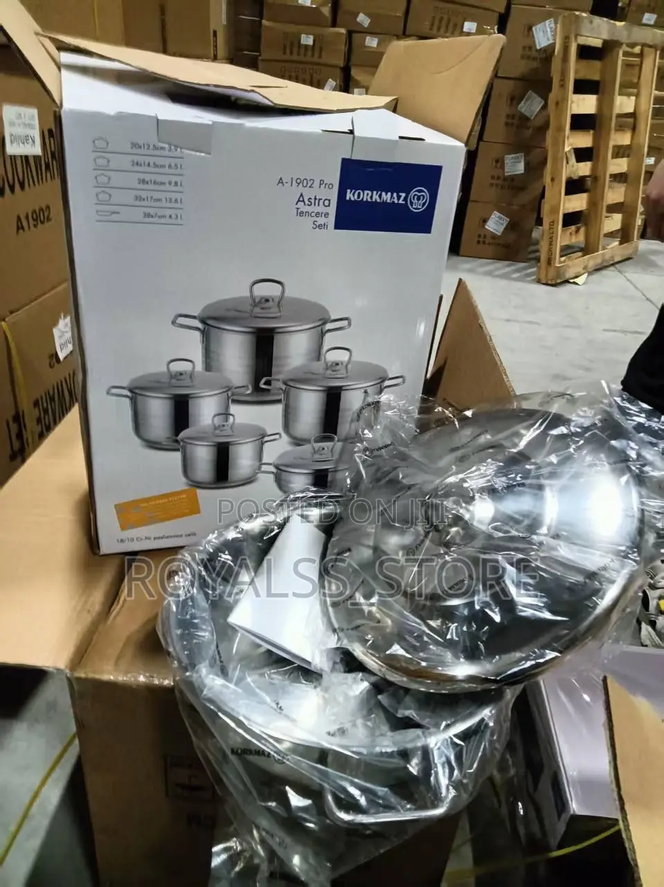 High Quality 5 Set Korkmaz Turkish Heavy Cookware Stainless Pot Set