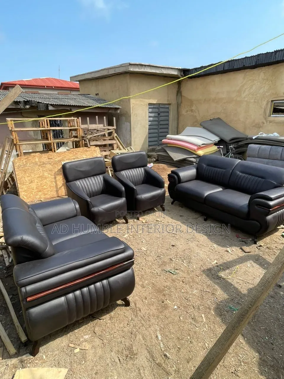 Leather Sofa Chair 7 Sitter.