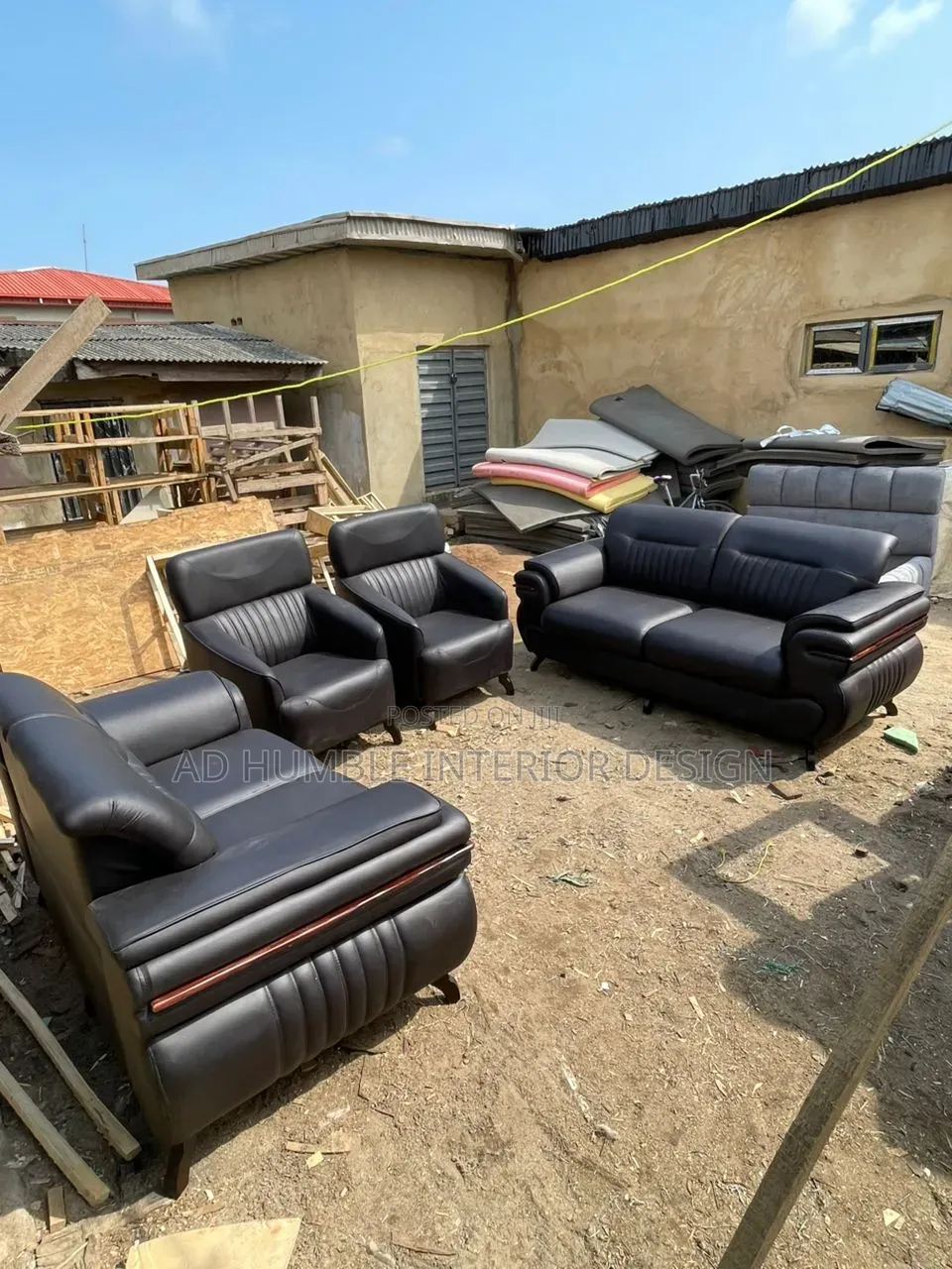Leather Sofa Chair 7 Sitter.
