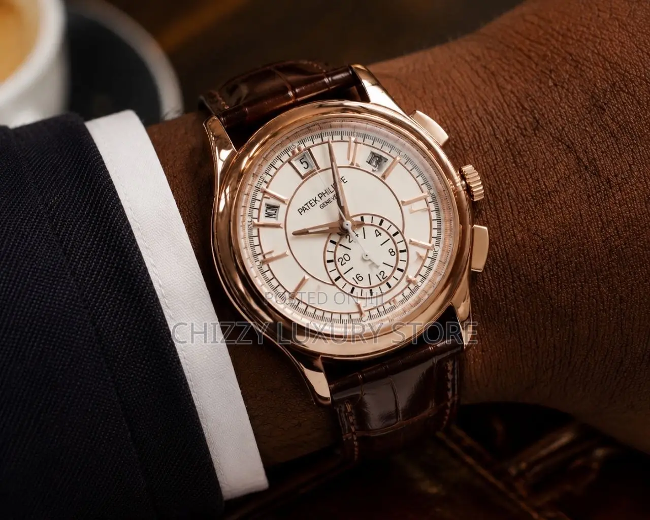 Patek Philippe Quality Luxury Men Genuine Leather Wristwatch