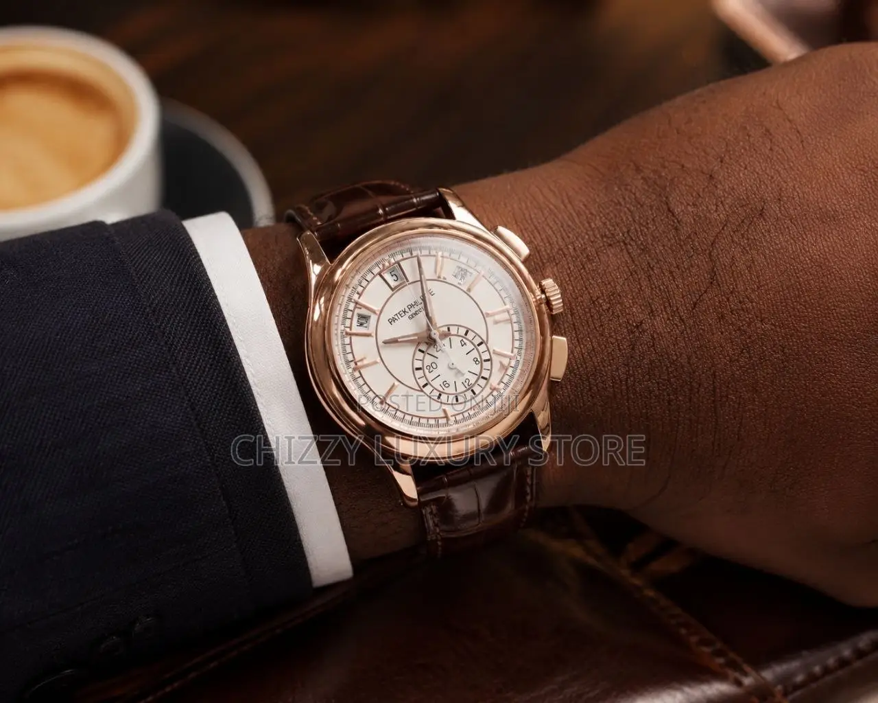 Patek Philippe Quality Luxury Men Genuine Leather Wristwatch