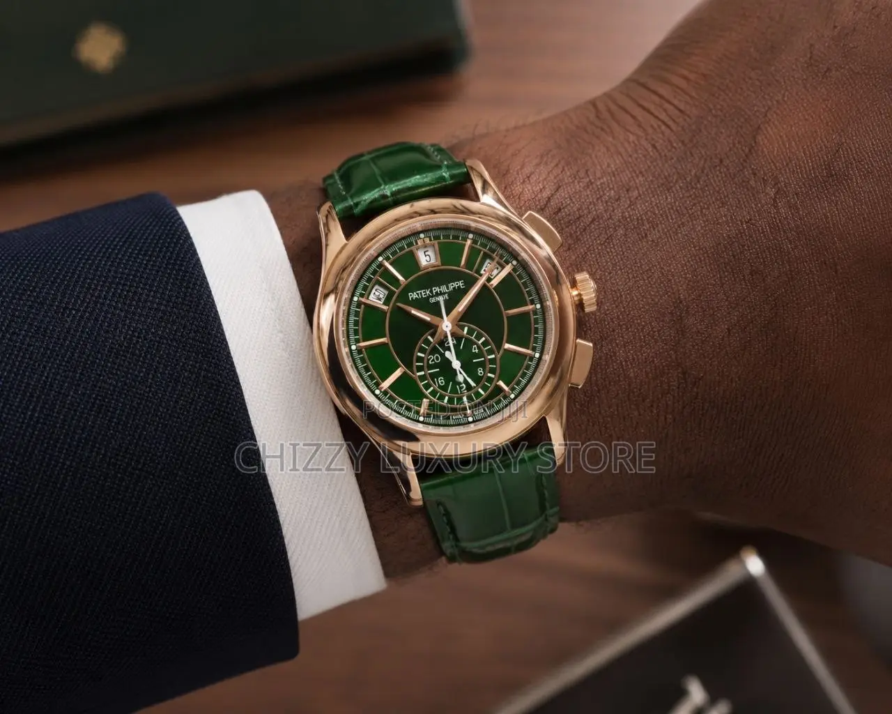 Patek Philippe Quality Luxury Men Genuine Leather Wristwatch