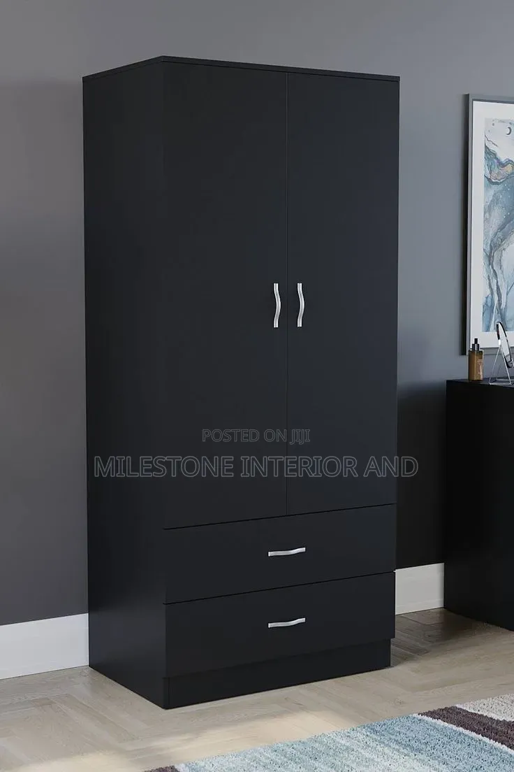 2 Door Black Color Wardrobe