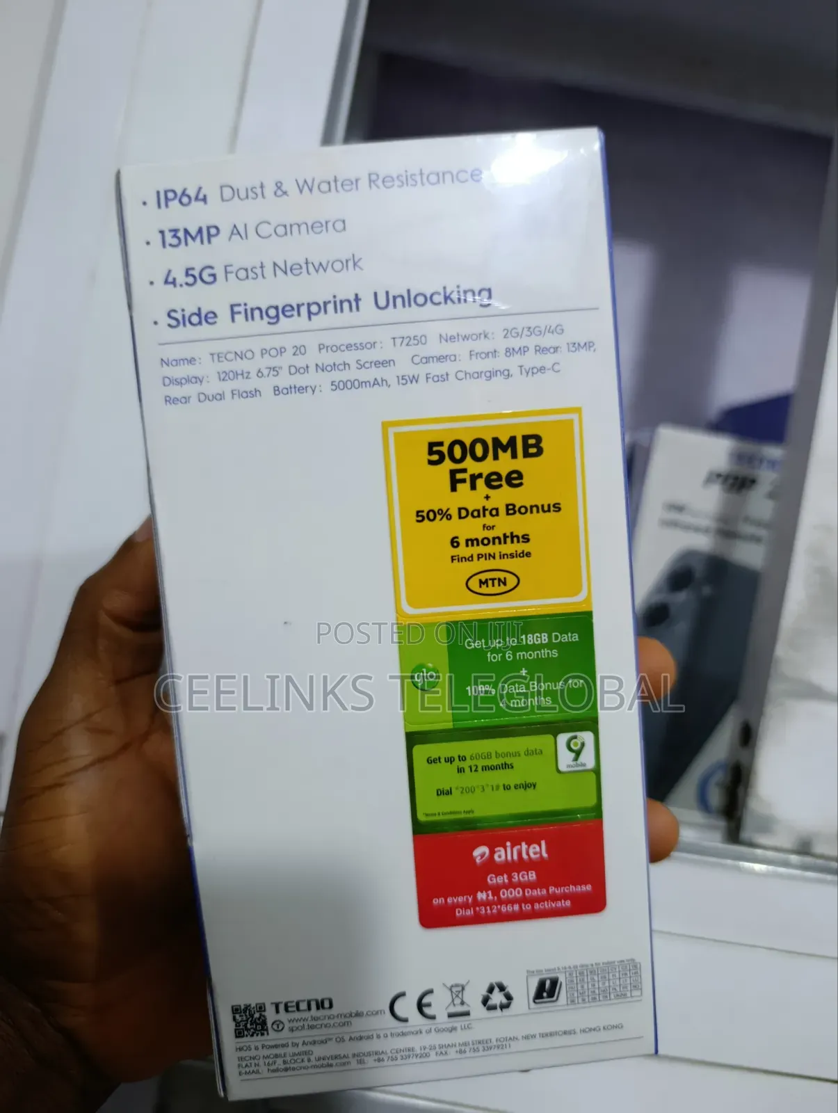 New Tecno Pop 20 64 GB Black
