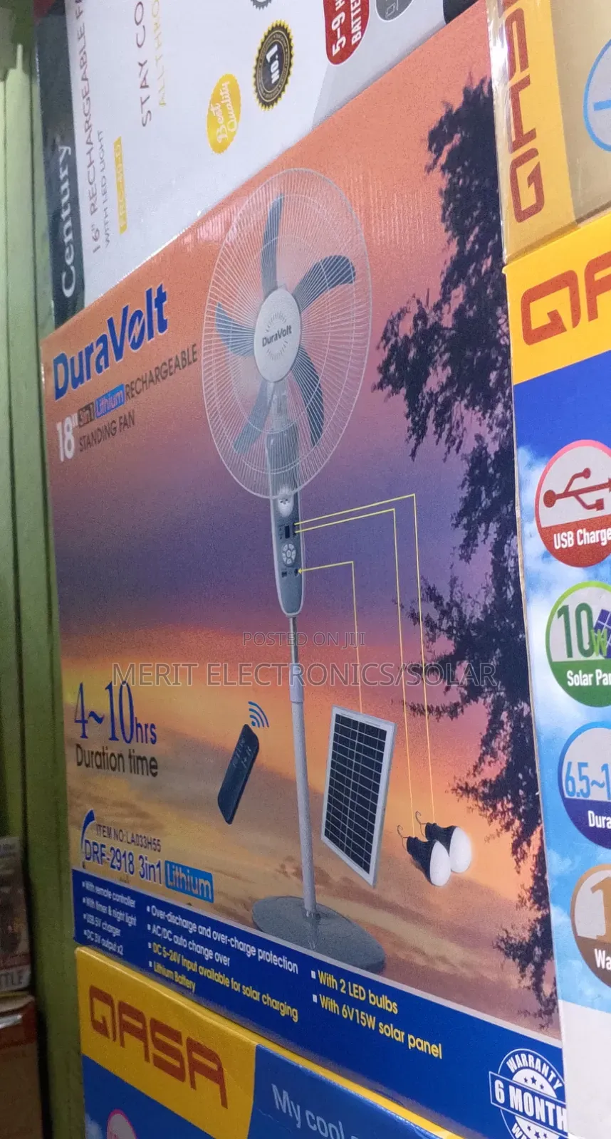 Duravolts Solar Fan With Panel and Bulb