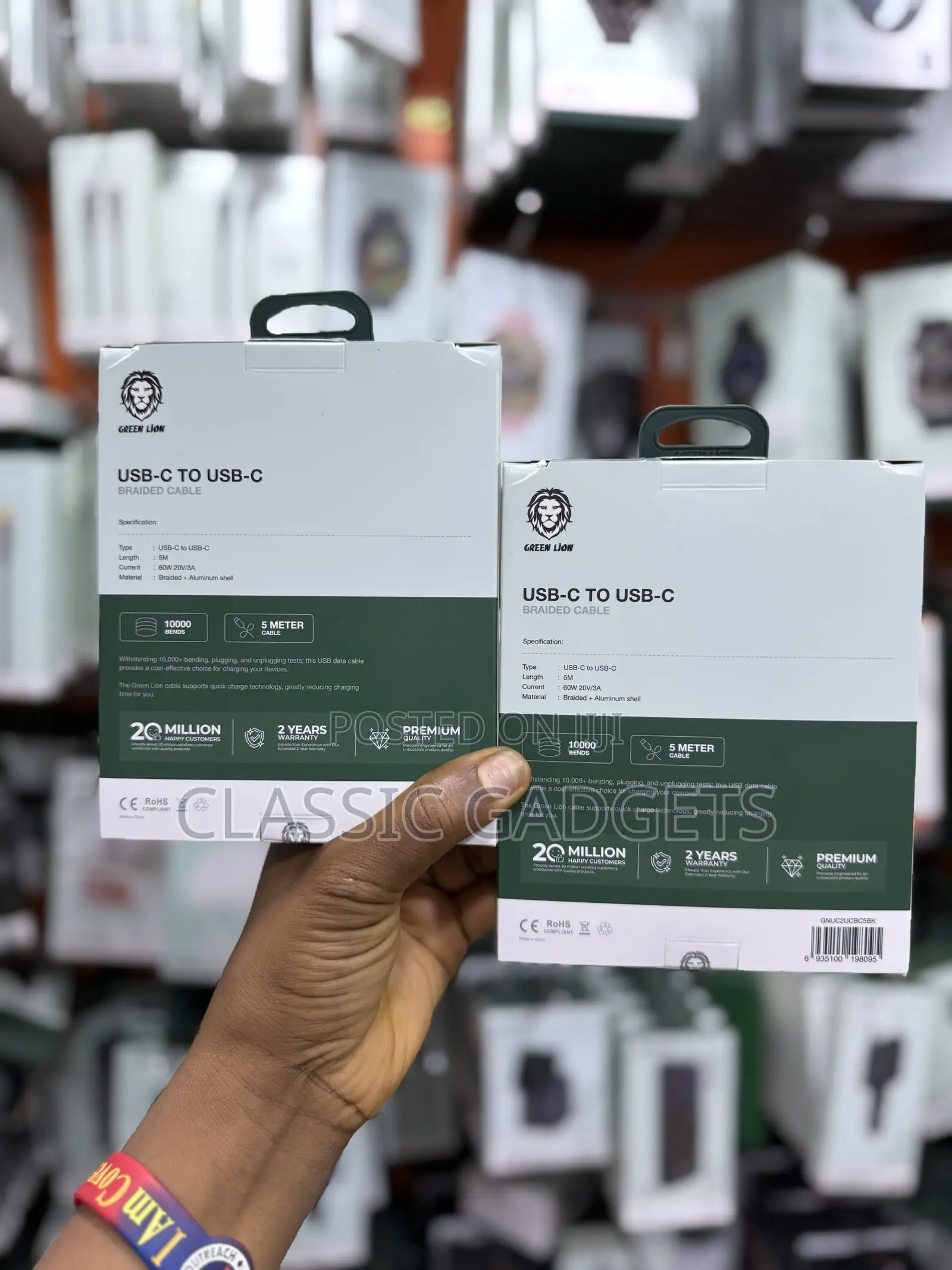 Green Lion Usb-C to Usb-C Braided Cable 60w - Black