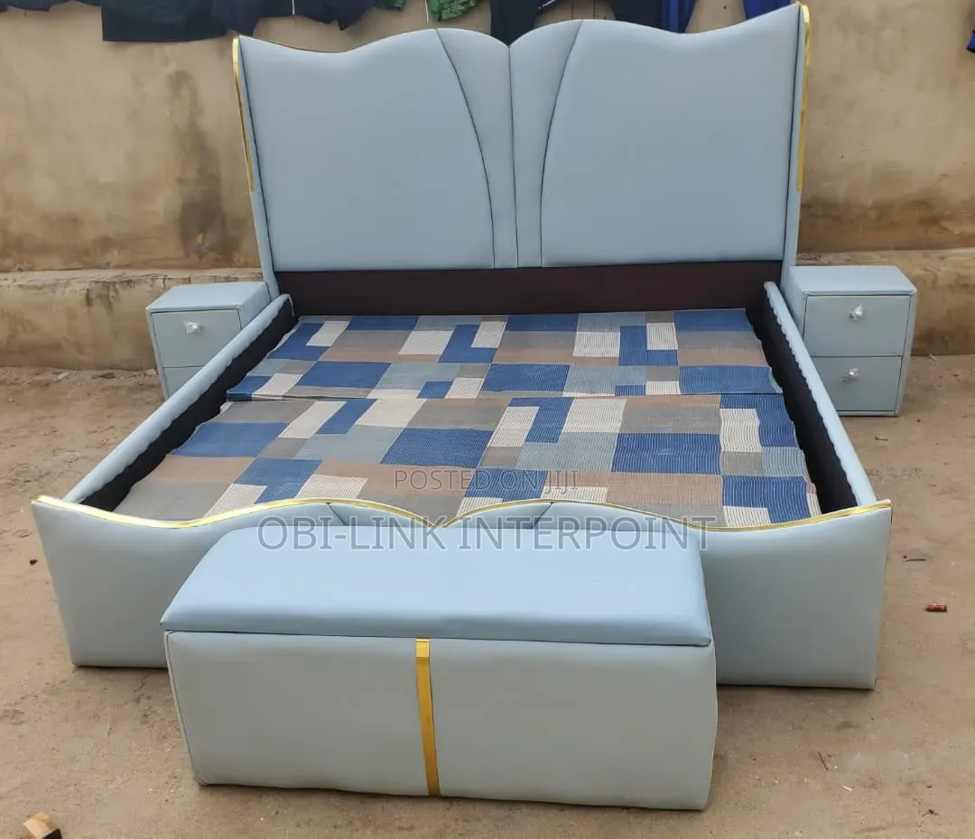 6by6 Bed Frame With 2 Side Drawers and Front Matt