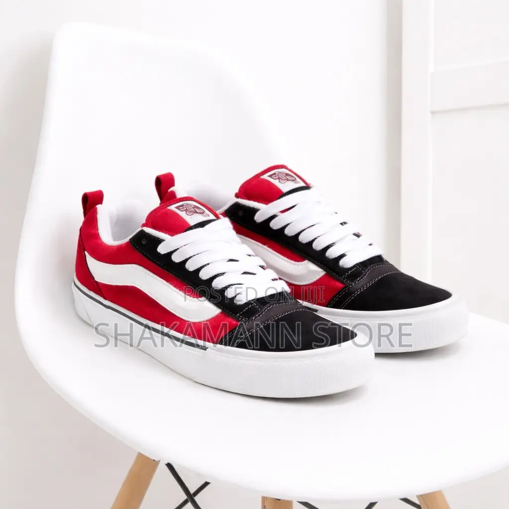 Original Knu Skool Vans Black and Red