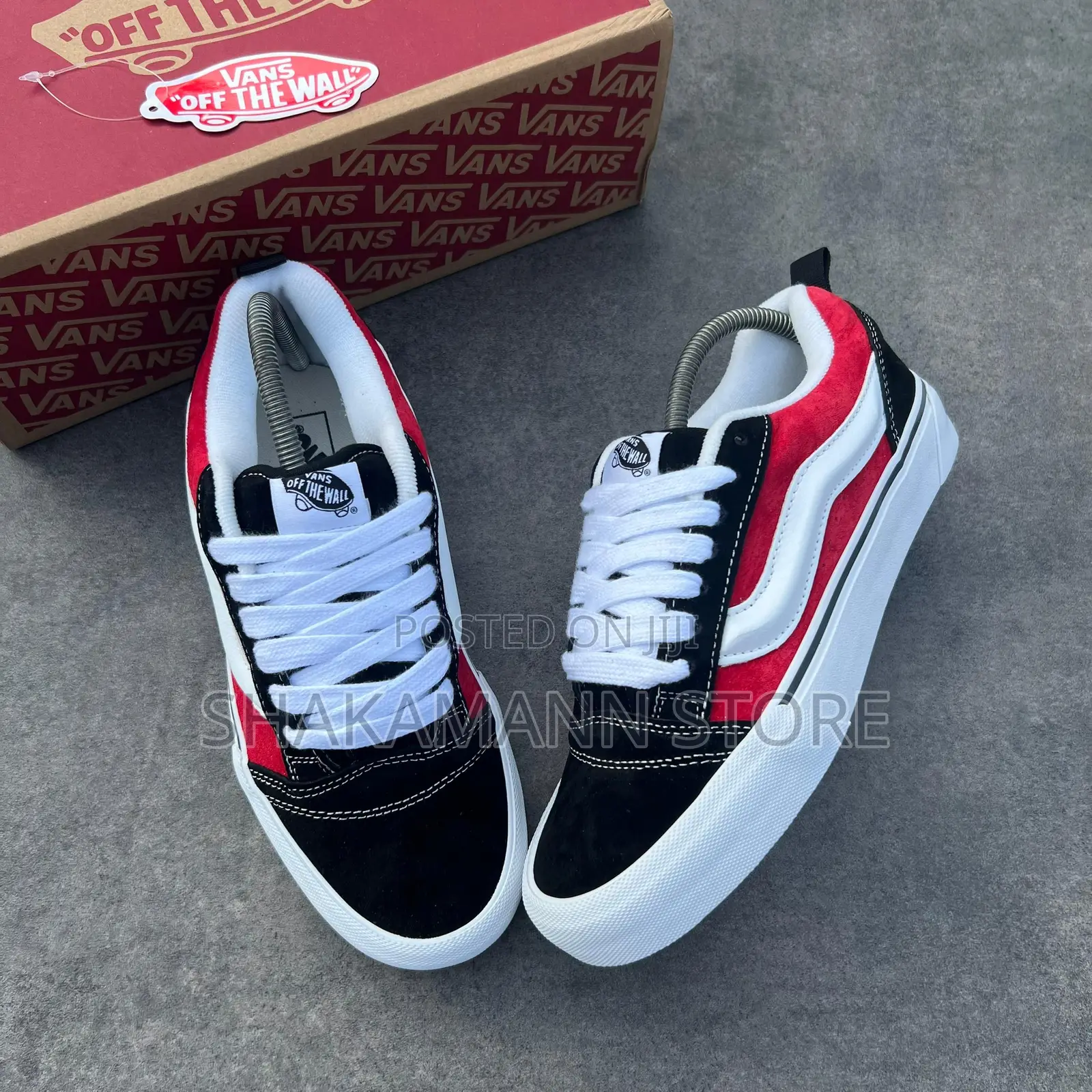 Original Knu Skool Vans Black and Red