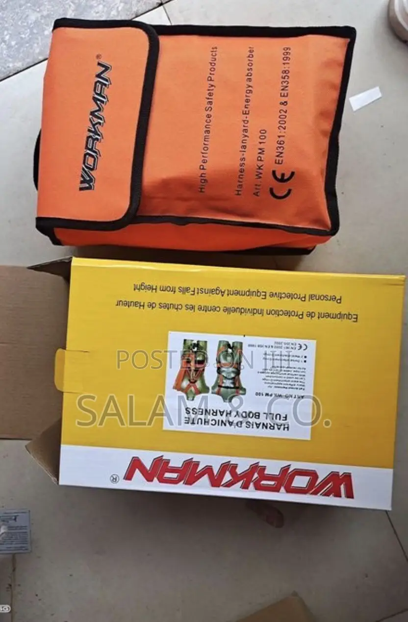 Heavy Duty Full Body Safety Harness Double Hook With Shock Absorber