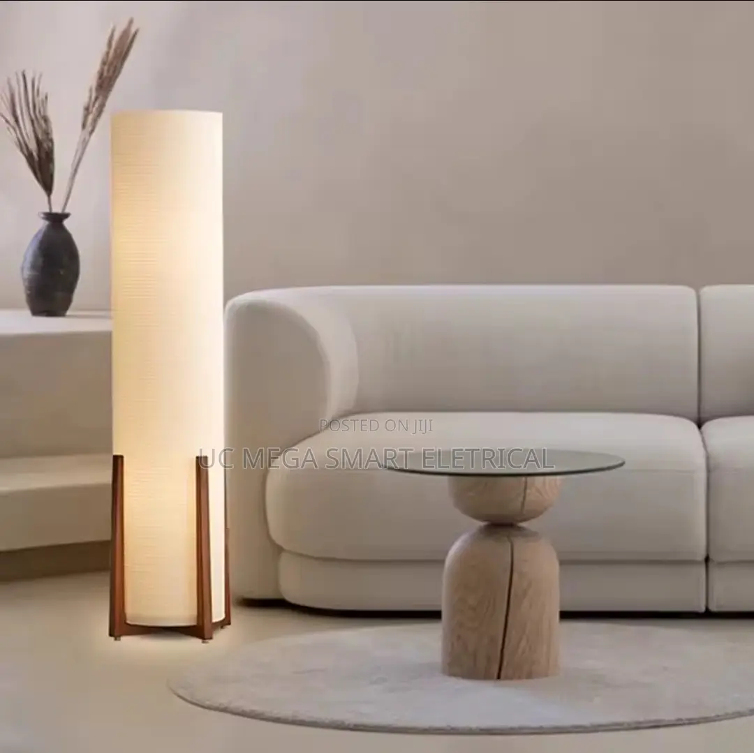 Modern Retro Fabric and Solid Wood Floor Lamp, Desk Lamp, Suitable