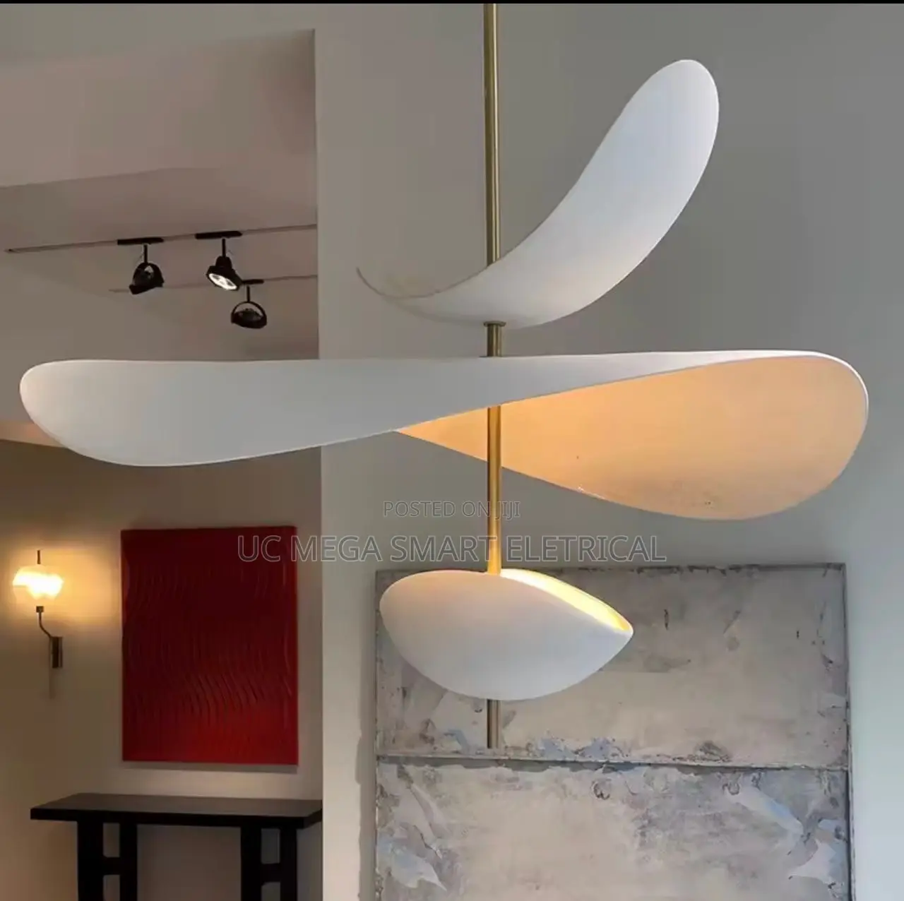 French Style Minimalist White Led Curved Lampshade Pendant Light