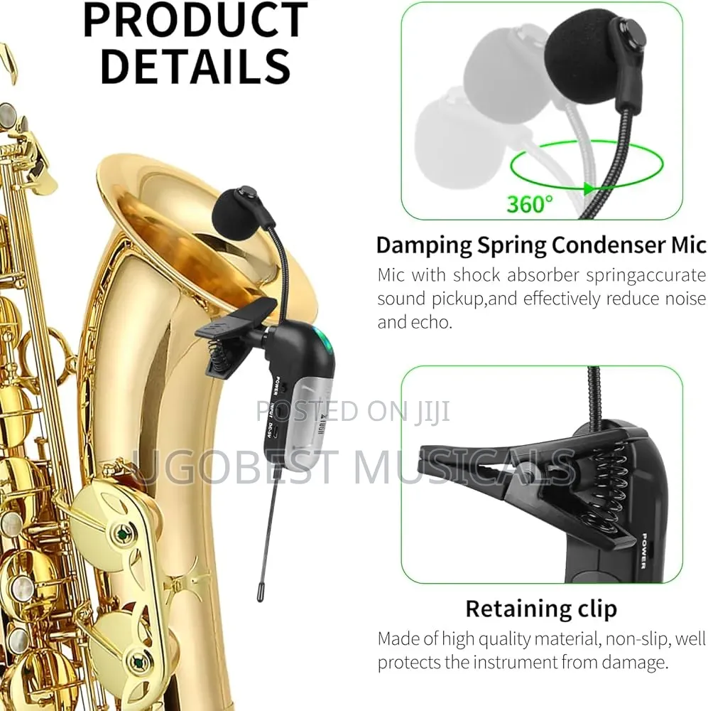 Wireless Saxophone Microphone System | Clip-on Instrument Mic