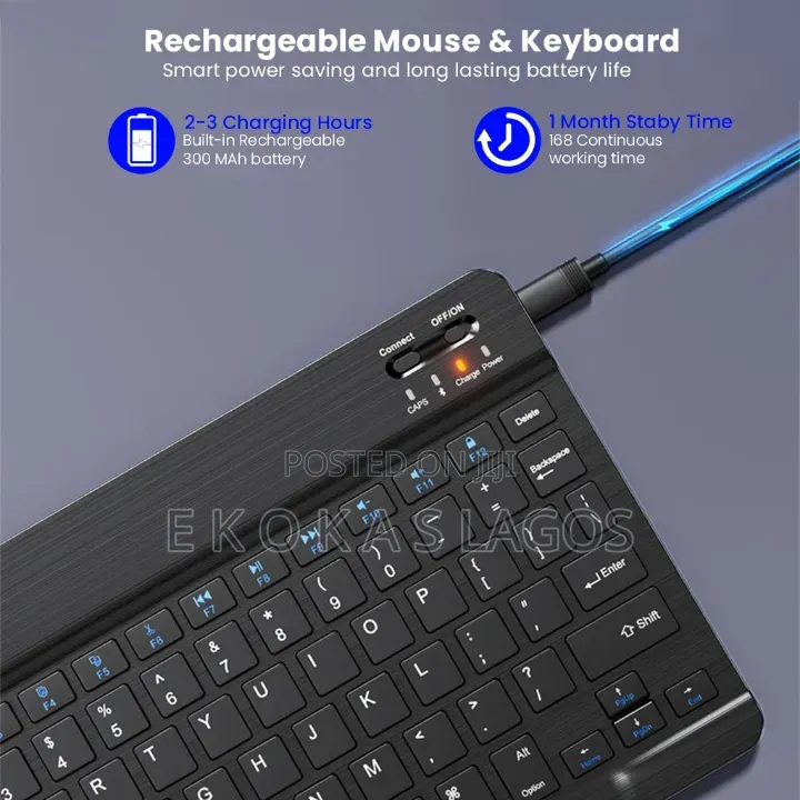 Wireless Keyboard + Mouse Compatible With Phones iPad Computer